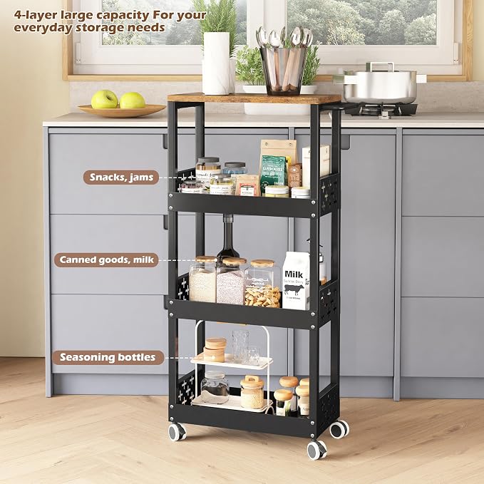 COVAODQ Bathroom Storage Cart Slim Storage Cart - Image 6