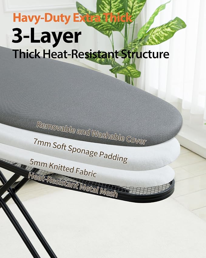 Full Size Ironing Board, Extra wide Foldable Iron Board, Heavy Duty Iron Rest - Image 2