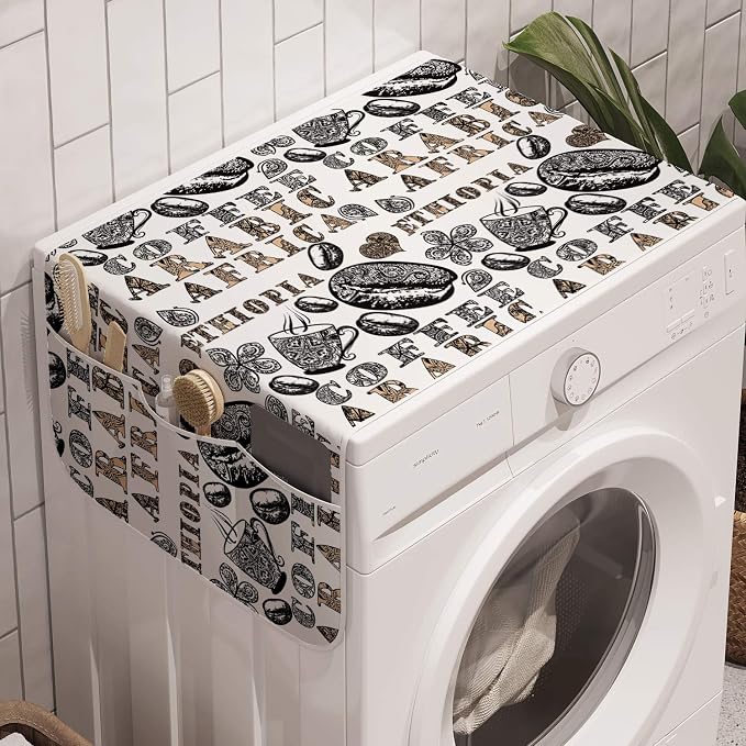 Ambesonne Modern Washing Machine Organizer, Coffee Beans by Ambesonne