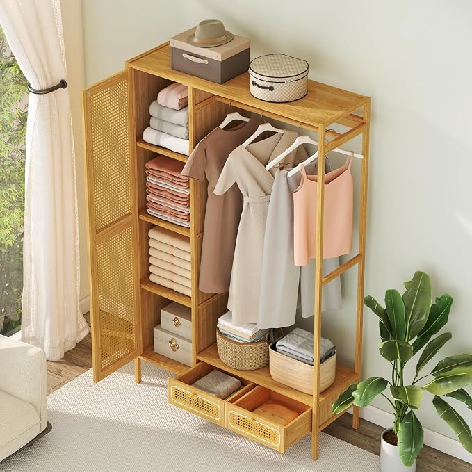 Giantex Bamboo Clothes Rack - Image 2