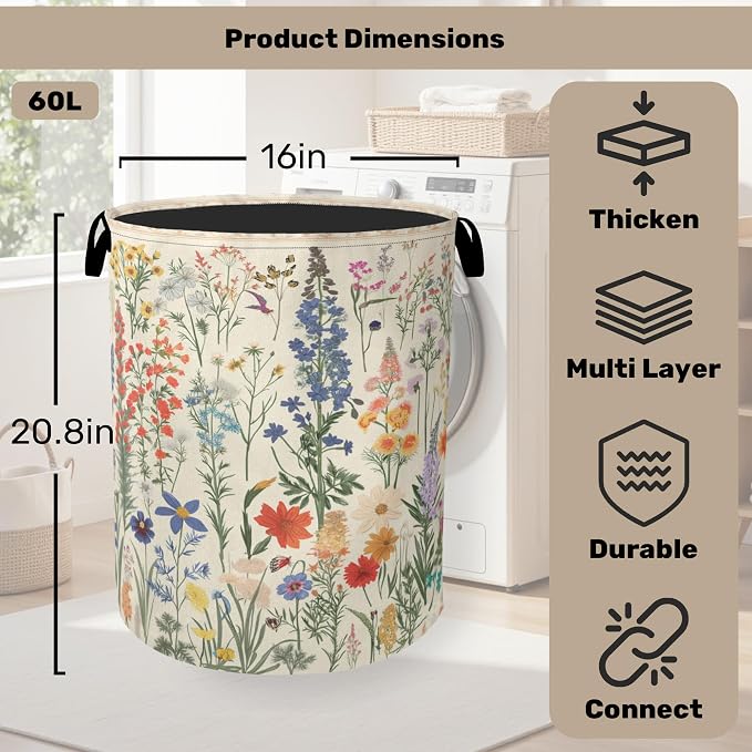 Summer Wild Herbs Large Clothes Hamper Bag - Image 2
