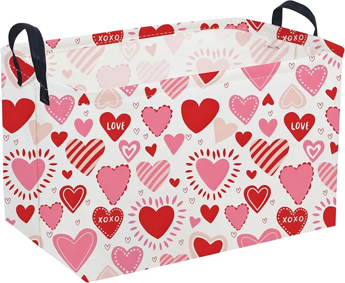Sanjiaofeng Rectangular Valentine's Day Basket Love Storage Bins, Girls Storage by Sanjiaofen