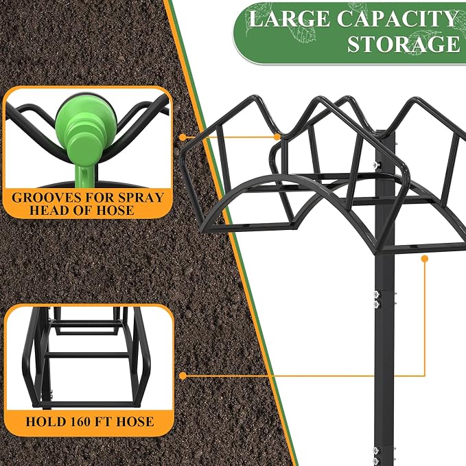 Super Stable Garden Hose Holder, Removable Water Hose Holders Stand Holds - Image 3