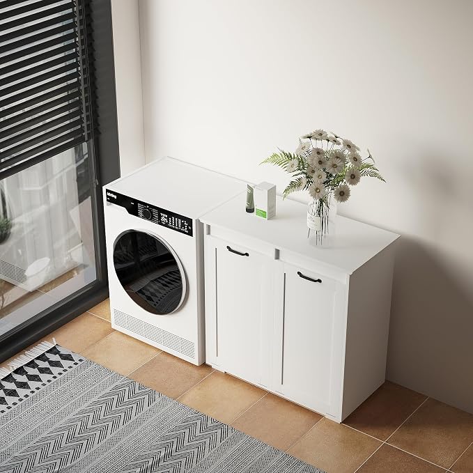 KEIKI Double Tilt Out Laundry Hamper Cabinet, - Image 5