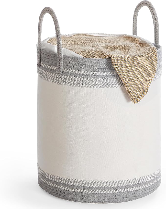 SONGMICS Laundry Hamper, Cotton Rope Laundry Basket by SONGMICSbySONGMICSHOME