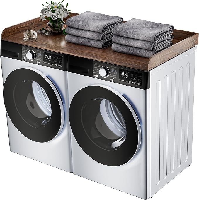 FlyGeneral Washer and Dryer Countertop, 27.5" x 54" Brown Quick-Install Washer by flygeneral
