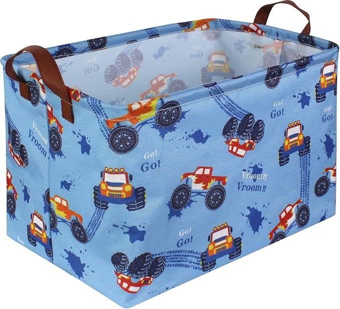 Rectangular Monster Truck Basket Organizer.Kids Baskets, Boys Storage Basket by Sanjiaofen
