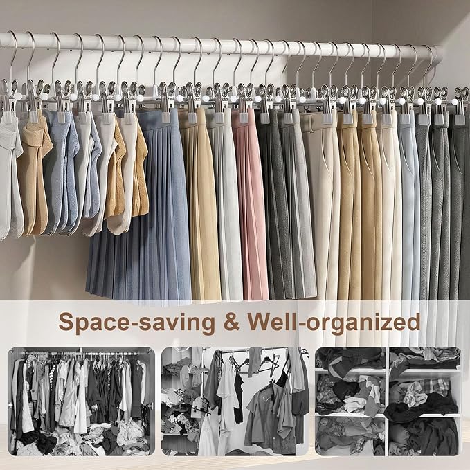 POZEAN Pants Hangers with Clips - Image 7