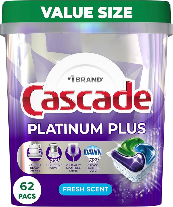 Cascade Platinum Plus Dishwasher Pods, Dishwasher Detergent, Dishwasher Soap by Cascade
