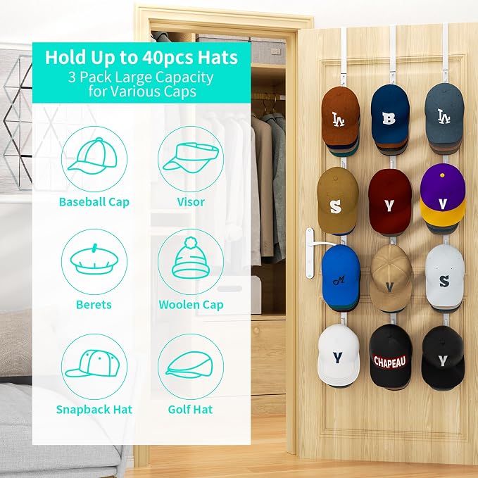 HapiRm Over Door Hat Rack - Image 4