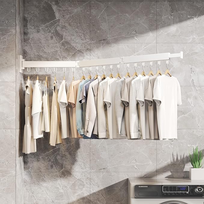 Clothes Drying Rack, Laundry Drying Rack, Wall Mounted Clothes Rack, Laundry - Image 4