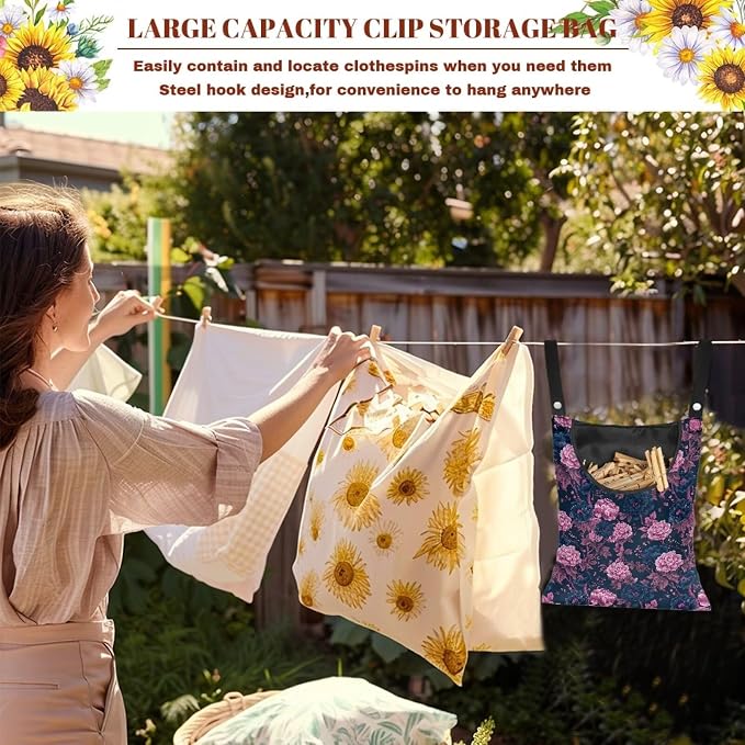 Clothespin Bag, Hanging Laundry Bag, Clothes Lines - Image 5