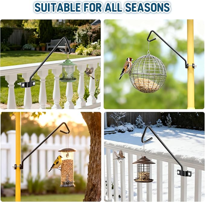 MIXXIDEA 11 Inch Long Fence Deck Hook Rail Hanging Mounting Kit Heavy Duty Bird - Image 7