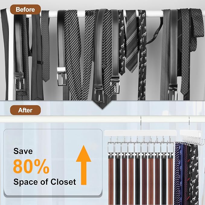 TOPIA HANGER 2 Pack 2 in 1 Belt Tie Hanger - Image 2
