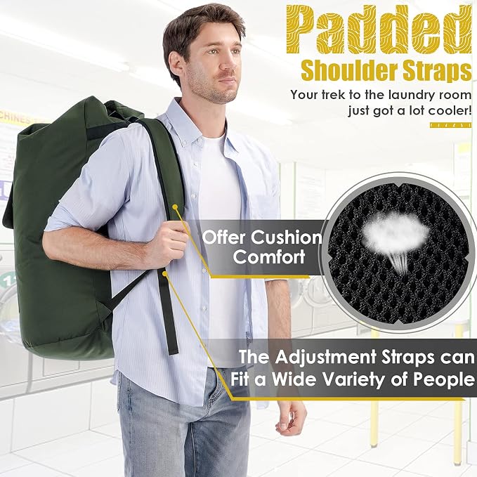 Backpack Laundry Bag, 115L Heavy Duty Extra Large College Laundry Backpack - Image 4