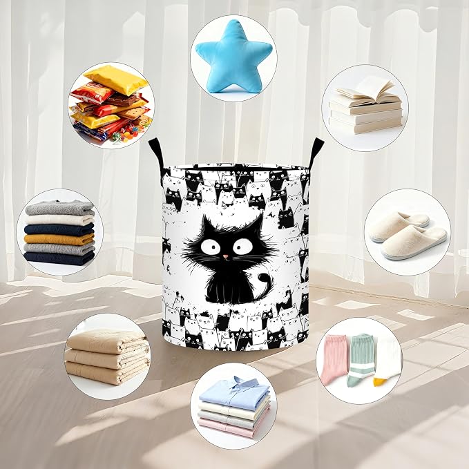 Cat Laundry Basket Storage Bin Foldable Laundry Hamper Clothes Storage Bucket - Image 5