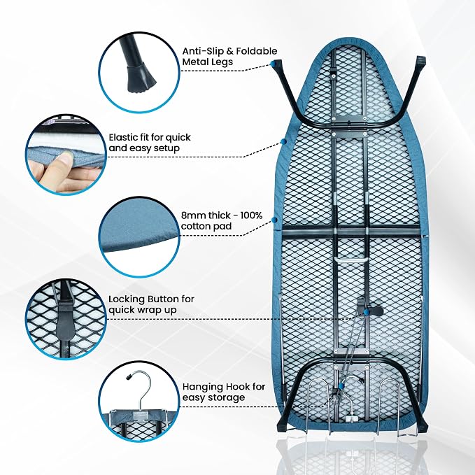 Metal Mesh Panel Tabletop Ironing Board | Foldable Iron Board | Heavy Duty - Image 4