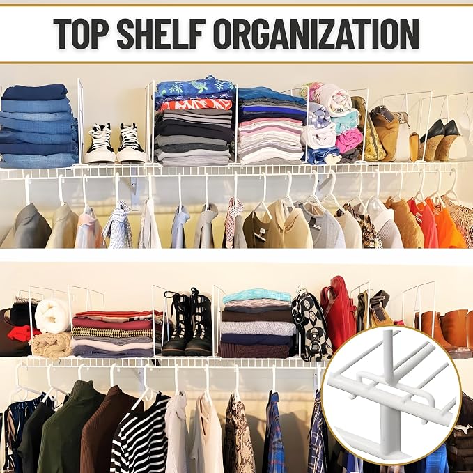 Evelots Wire Shelf Dividers -4 Pack- Closet Storage & Organization - Image 7