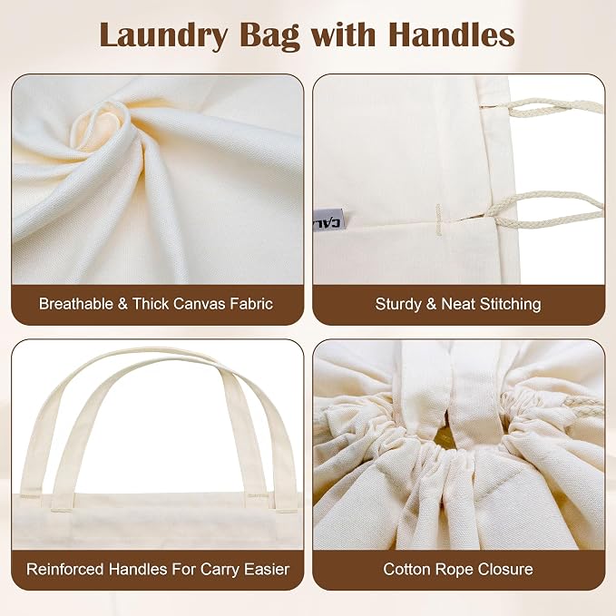Canvas Laundry Bag 33"Wx 35"H, Thick Canvas Laundry Bag - Image 6