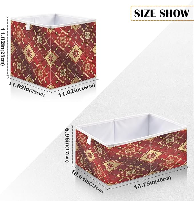 senya Large Storage Bins Tile Golden Tile Collapsible Foldable Storage Cubes - Image 3