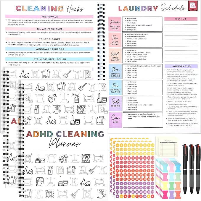 3 Pack Planner Set, Cleaning Schedule and Checklist Organizer Notebook Daily by Unknown