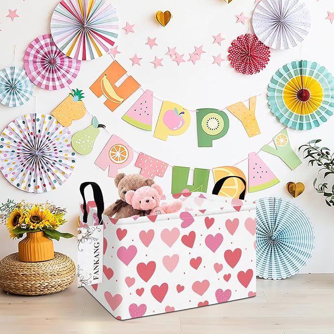 FANKANG Storage Bins, Nursery Hamper Canvas Laundry Basket Foldable - Image 5