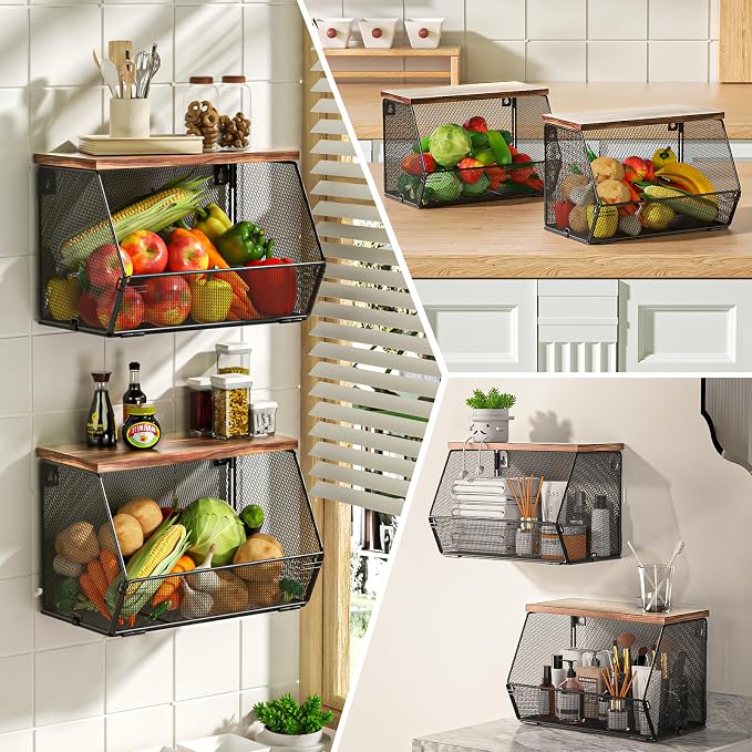 3-Pack Stackable Wire Basket - Image 5