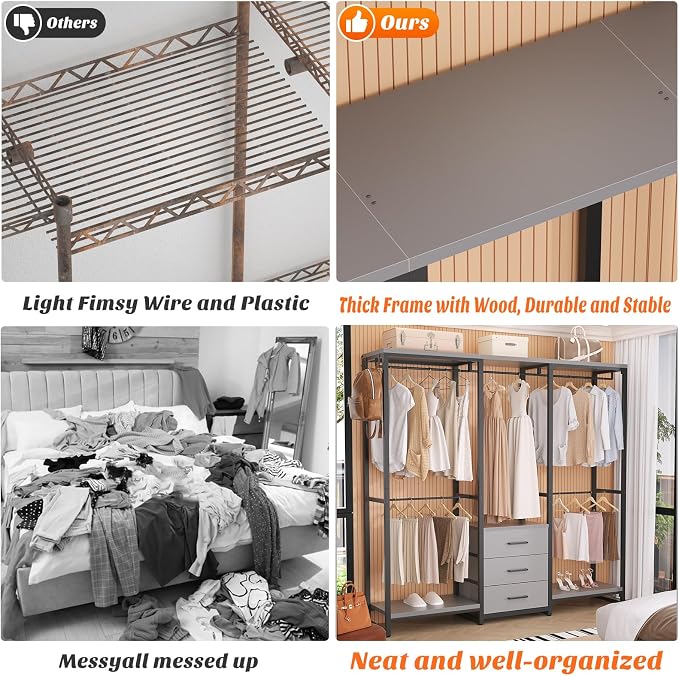 Aheaplus Garment Rack Heavy Duty Clothes Rack - Image 7