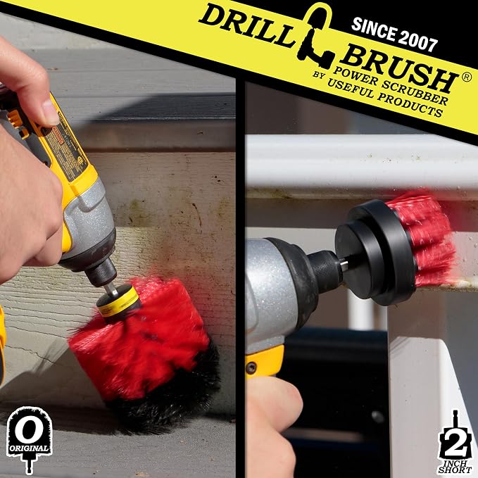 2 Piece Red Stiff Brush Cleaning Set - Image 2
