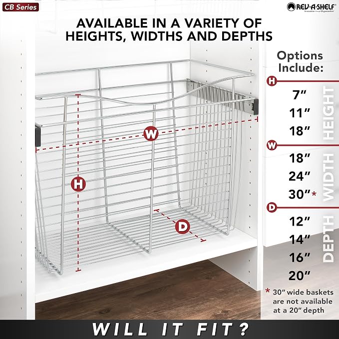 REV-A-SHELF 24" W Closet Basket - Image 2