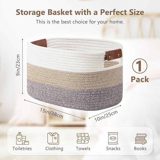 Cotton Rope Basket, Storage Baskets - Image 3