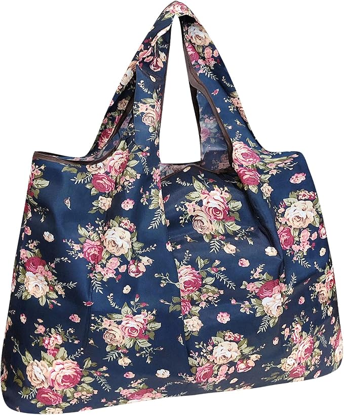 allydrew Large Foldable Tote Nylon Reusable Grocery Bag by allydrew