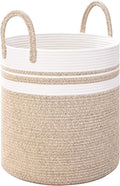 Laundry Hamper for Organizing, 52L Tall Laundry Baskets, Cotton Rope Woven by Degeyoyo