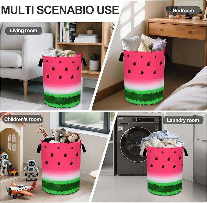 Watermelon Laundry Basket Foldable Oxford Cloth Tote Bag Laundry Hamper Clothes - Image 5