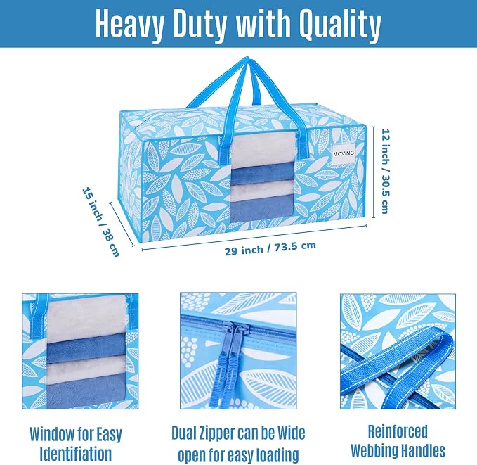 VENO 6 Pack Heavy Duty Moving Bags, Storage Bins - Image 2