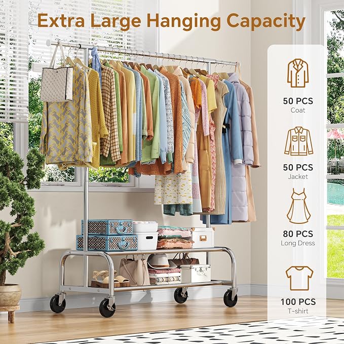 Simple Trending Heavy Duty Clothes Clothing Rack - Image 2