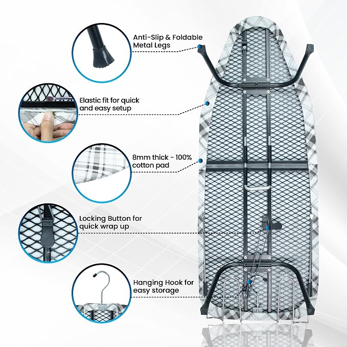 Metal Mesh Panel Tabletop Ironing Board | Foldable Iron Board | Heavy Duty - Image 4
