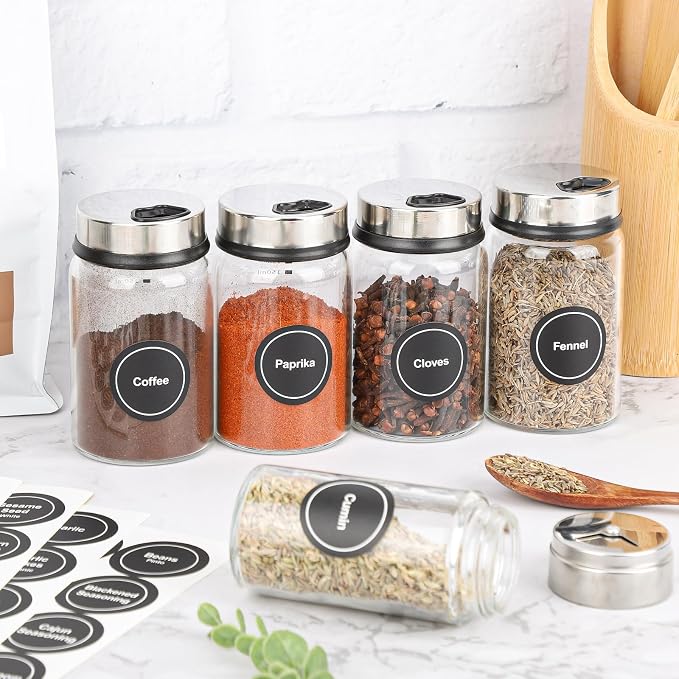 Segarty Preprinted Spice Labels, 432 Round Black Printed Pantry Labels and - Image 6