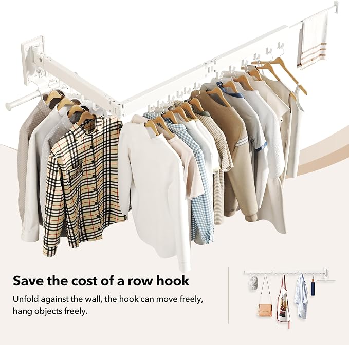 Wall Mounted Clothes Hanger, Clothes Drying Rack, Laundry Drying Rack, Clothes - Image 6