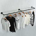 Industrial Pipe Clothes Rack, Heavy Duty 60inch Iron Garment Rack Wall Mounted by Oroonoko