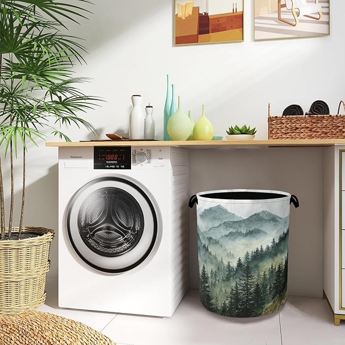 Mountains Forests Laundry Hamper, Dirty Clothes Laundry Basket - Image 8