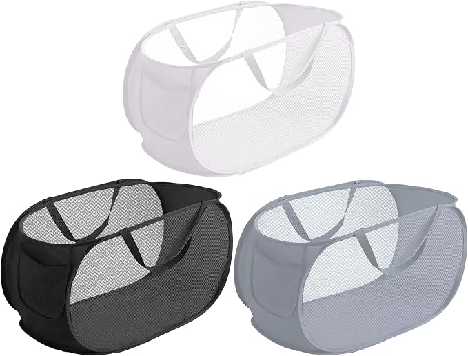 3 Pcs popup laundry hamper Sturdy Large Capacity collapsible laundry basket by NarangOrnt