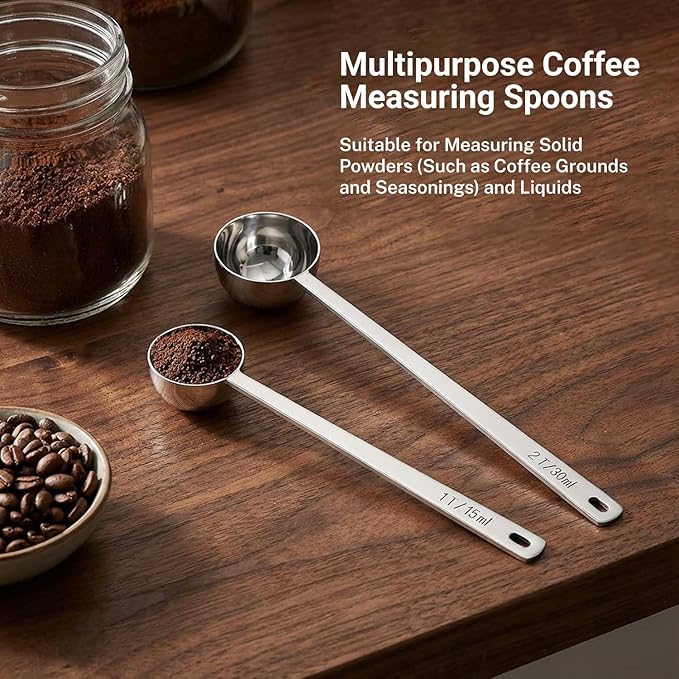 2PCS Coffee Scoop Set, 1 Tbsp & 2 Tbsp Coffee Measuring Spoons, - Image 2