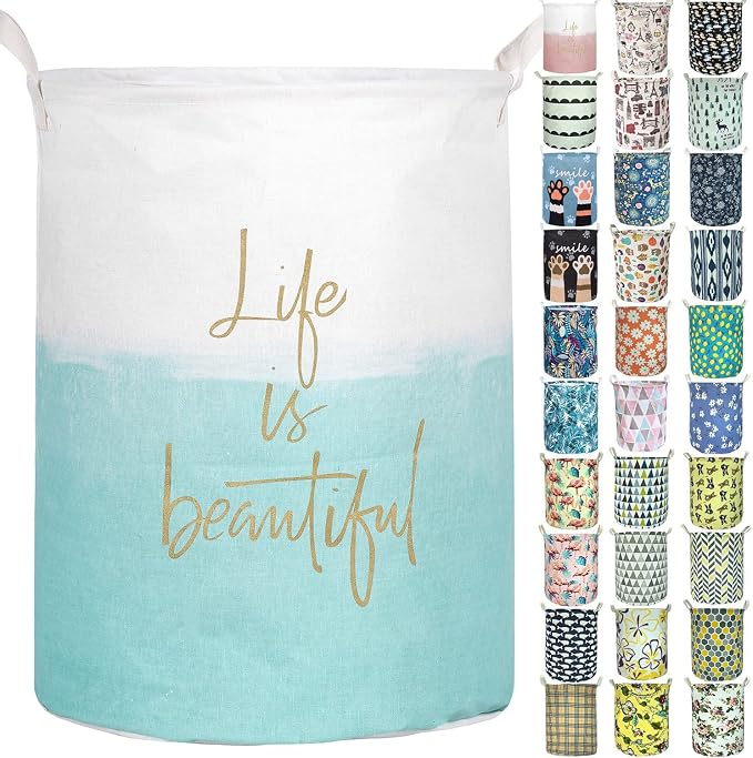 Merdes 19.7’’ Waterproof Foldable Laundry Hamper, Dirty Clothes Laundry Basket by Aouker