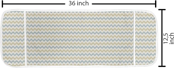 Ambesonne Beige Microwave Oven Cover, Chevron Stripe - Image 2