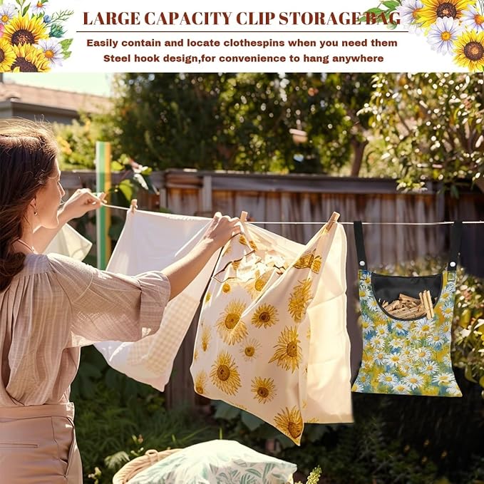 Daisy Hanging Clothes Pin Bag - Image 5