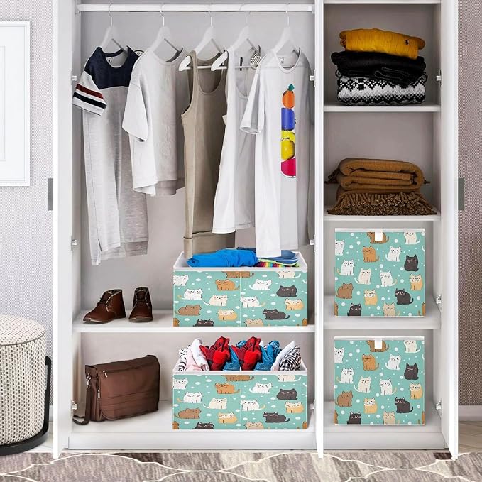 senya Large Storage Bins Probe Kitten Collapsible Foldable Storage Cubes Fabric - Image 7