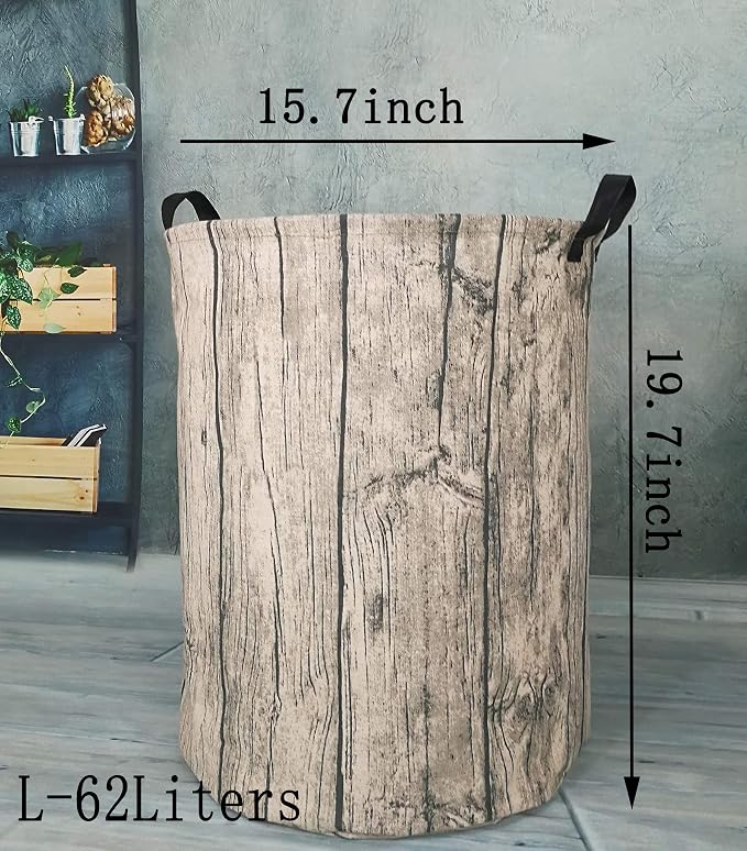 KUNRO Round Laundry Gift Basket Storage Hamper, Clothes Storage Organizer Bins - Image 2