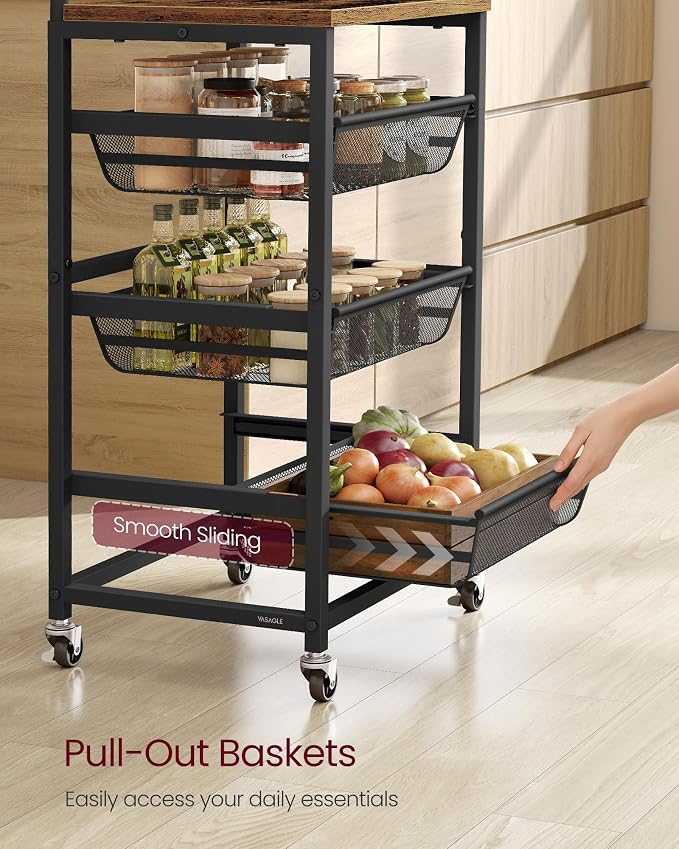 VASAGLE Storage Rolling Cart - Image 3