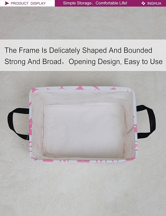 Rectangular Storage Basket Fabric Organizer Bin - Image 5
